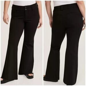 Torrid Black Trouser A-Line Flare Ponte Pant 16R 41485717